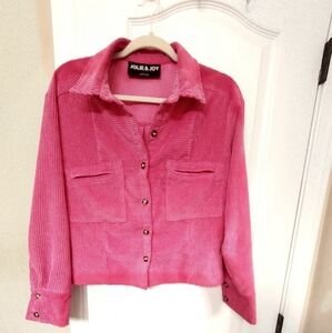 NWOT Jolie & Joy Pink  Ribbed Corduroy Jacket